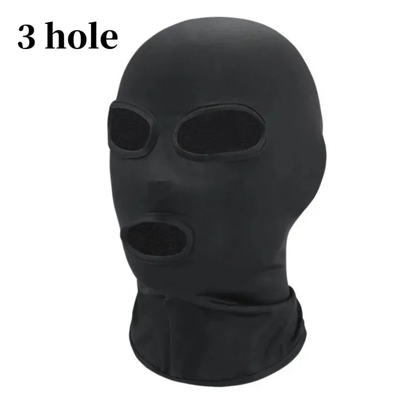 Black Full Face No-Hole Balaclava Hat – Unisex Army Tactical UV Protection Ski Mask for Bike & Motorcycle