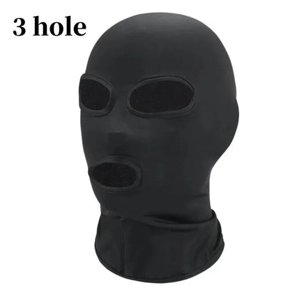 Black Full Face No-Hole Balaclava Hat – Unisex Army Tactical UV Protection Ski Mask for Bike & Motorcycle