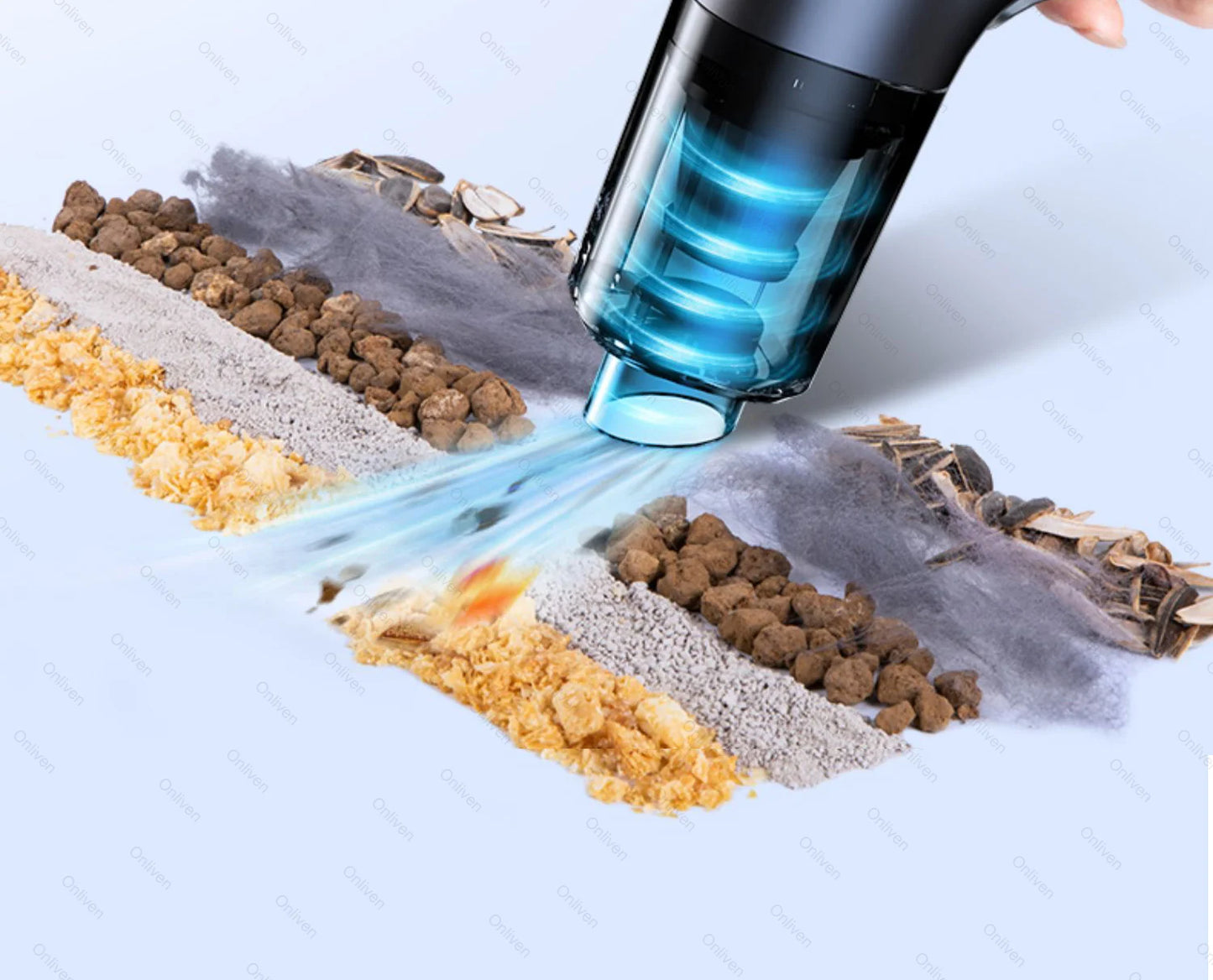 SZUK 98000PA Mini Car Vacuum Cleaner — Powerful Handheld Wireless Portable Cleaner with Strong Suction