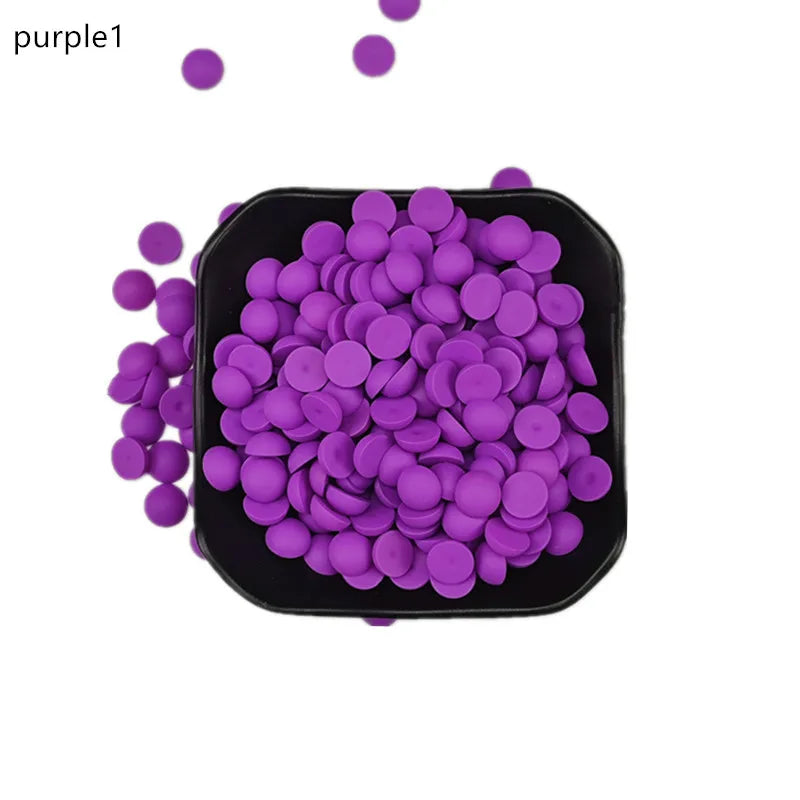 ABS Flat Half Round Beads - 6mm & 10mm Matte Plastic Beads for Clothing Accessories