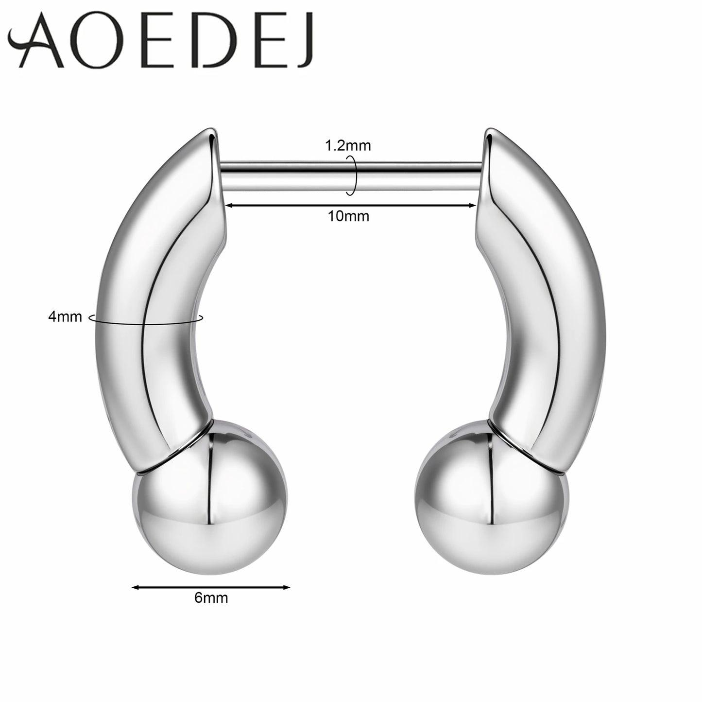 AOEDEJ 16G Stainless Steel Plug-In Style Nose Ring – Spike Ox Horn Septum Ring for Men & Women Large Gauge Body Piercing (8–10mm) Single Piece