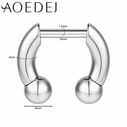 AOEDEJ 16G Stainless Steel Plug-In Style Nose Ring – Spike Ox Horn Septum Ring for Men & Women Large Gauge Body Piercing (8–10mm) Single Piece