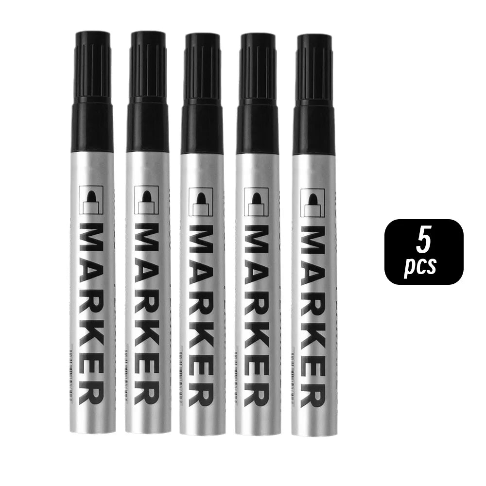 Permanent Waterproof Paint Marker Pen – Quick-Dry Black Ink for Tires, Oily Surfaces & Signature Writing Stationery Tool