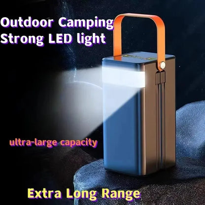 120W 100000mAh Fast Charging Power Bank - Large Capacity Portable Outdoor Power Supply for Camping and Travel