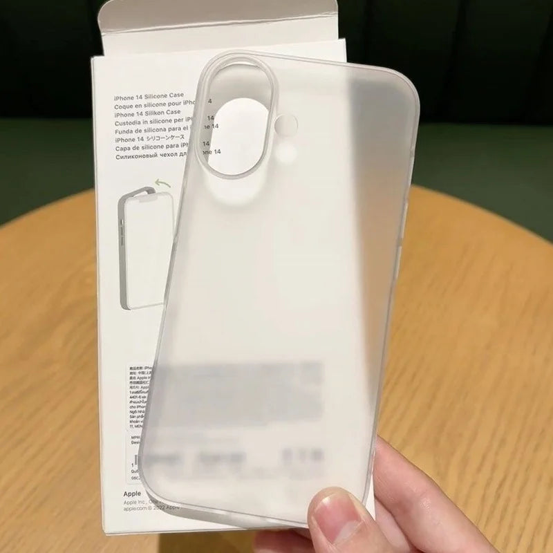 Translucent Matte PC Phone Case for iPhone 12-17 Pro Max Plus - Clear Shockproof Full Protective Cover with Slim Hard Shell Design