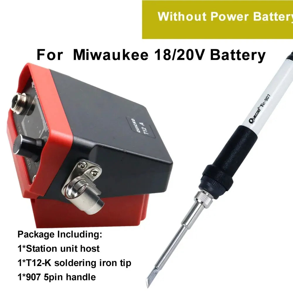 72W T12 Cordless Soldering Station – Compatible with Dewalt, Makita, Milwaukee, Worx 20V Max Li-ion Batteries, DIY Repair Tool