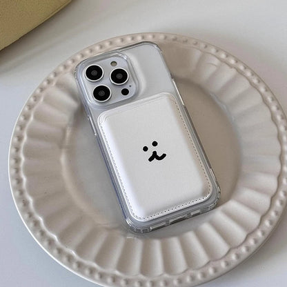 Cute Dog Cartoon Magnetic Phone Card Holder – Back Case Wallet for iPhone 15/14 with MagSafe Slot for ID & Bank Cards
