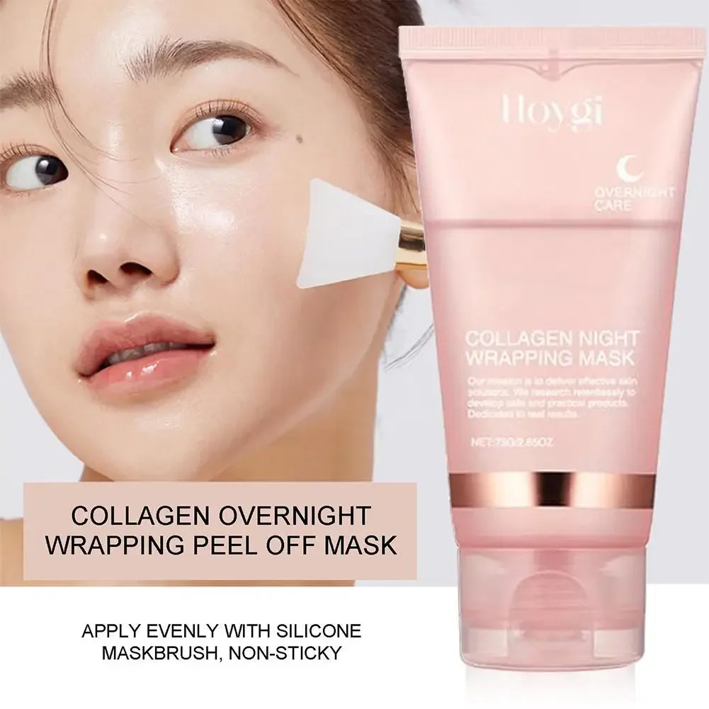 Korean Collagen Overnight Peel Off Facial Mask 75ml – Deep Hydrating Night Wrapping Mask Cream for Glowing Skin