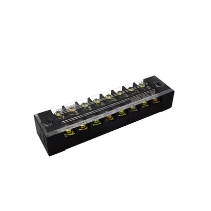 Dual Row Barrier Screw Terminal Block Strip — 600V 15A Wire Connector, 3-20 Position Options