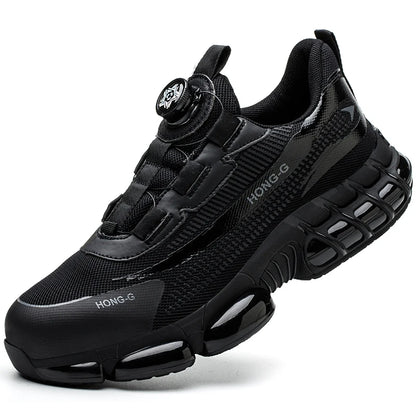 Men’s Safety Work Shoes – Steel Toe, Puncture-Proof, Anti-Smash Industrial Sneakers with Rotary Buckle