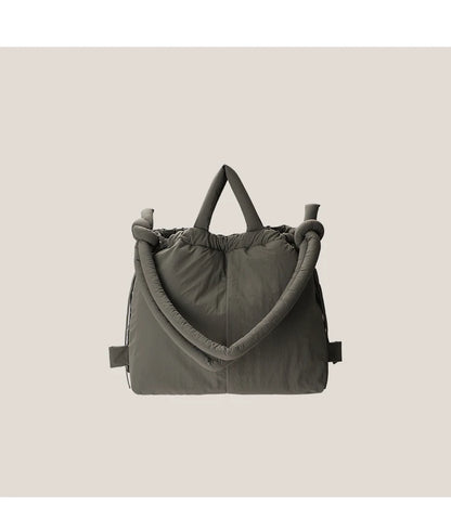 2023 Casual Nylon Padded Tote Bag – Soft Puffer Shoulder & Crossbody Handbag for Women, Large Capacity Vintage Design