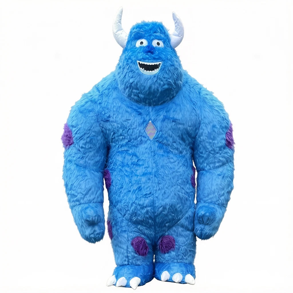 Blue-Haired Monster Inflatable Costume - Customizable Cartoon Mascot Walking Performance Outfit