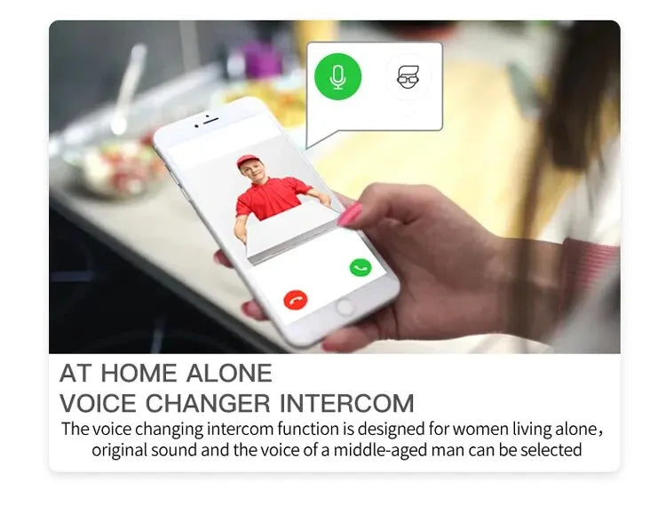 WiFi Video Doorbell Camera – Wireless HD Security, Night Vision, Two-Way Intercom, Voice Changer for Smart Home