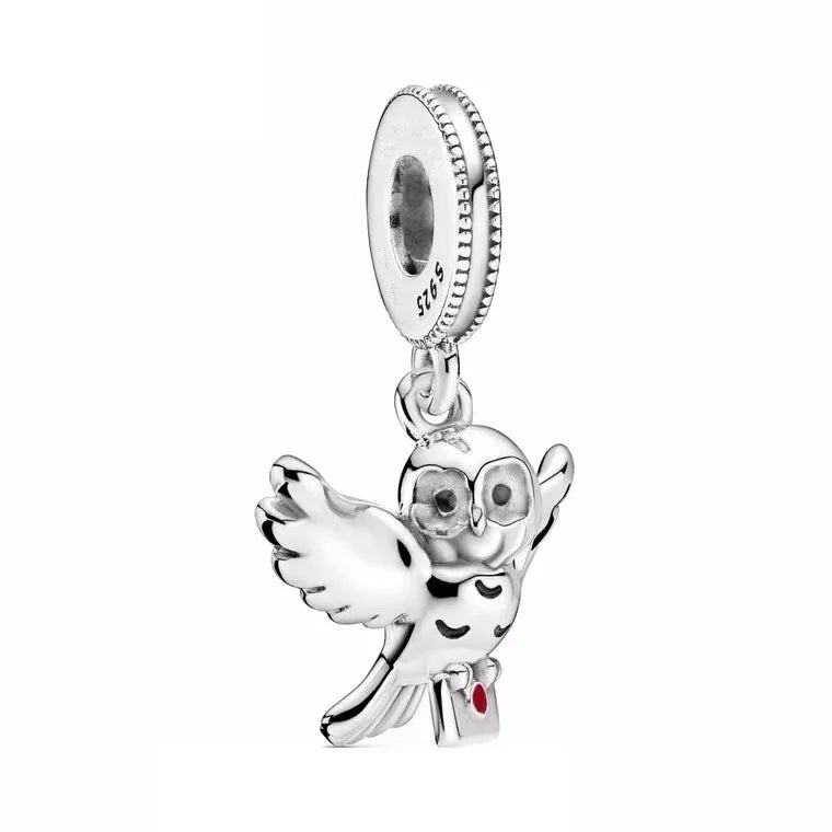 925 Sterling Silver Magic Fan Charm Beads - European Bracelet Charms with Wizard, Train, and Pigeon Designs for Collectors and Gifts