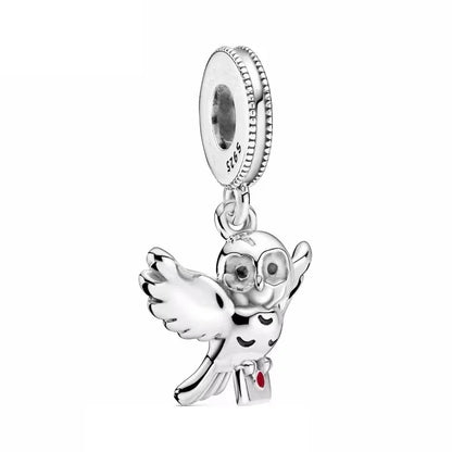 925 Sterling Silver Magic Fan Charm Beads - European Bracelet Charms with Wizard, Train, and Pigeon Designs for Collectors and Gifts