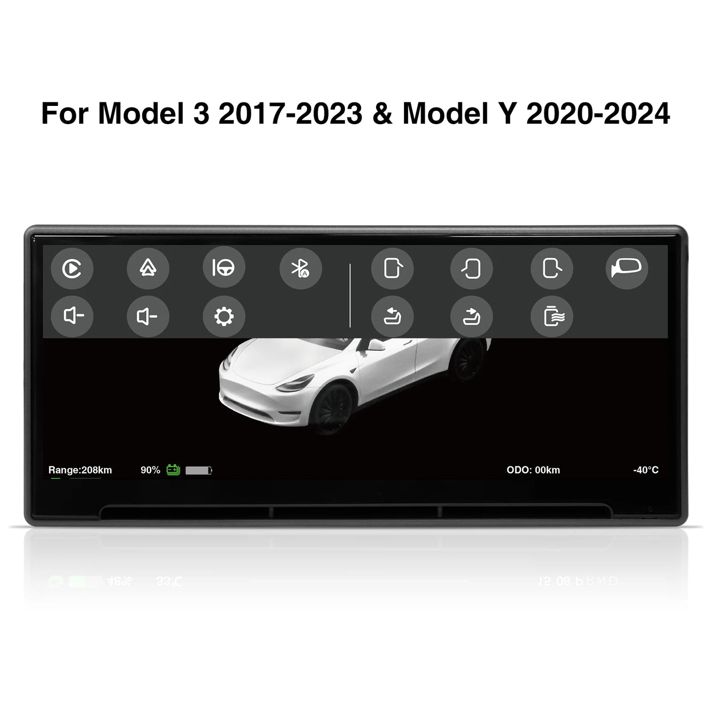 CATRONICS Head-Up Display for Tesla Model 3/Y – 8.9-Inch Linux System with CarPlay, Energy Consumption & Driving Data Detection