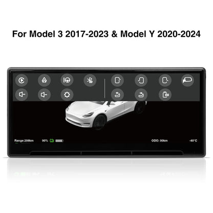 CATRONICS Head-Up Display for Tesla Model 3/Y – 8.9-Inch Linux System with CarPlay, Energy Consumption & Driving Data Detection