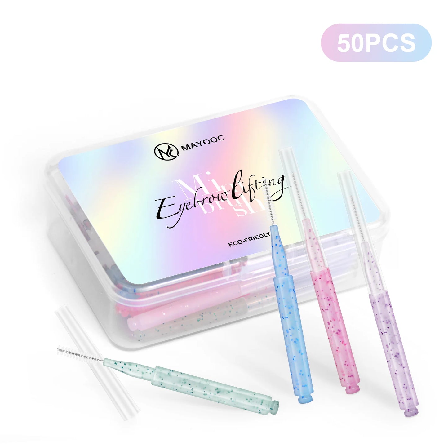 MAYOOC Mini Eyebrow Brush – Disposable Brow Lifting & Perm Brushes, Bendable Micro Eyelash Applicators Tools