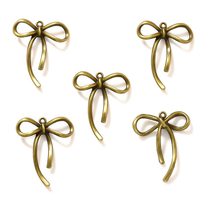 20pcs Bow Knot Charms - 20x25mm Pendant Beads for DIY Bracelet & Necklace Jewelry Making