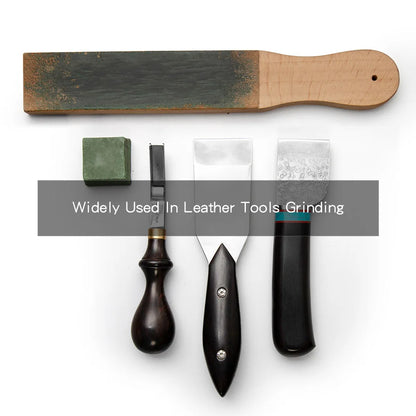 WUTA Leather Knife Sharpener: Black Wood Razor Polishing Board for Fine Grinding - Includes Polish Compound, 8 Color Options Available