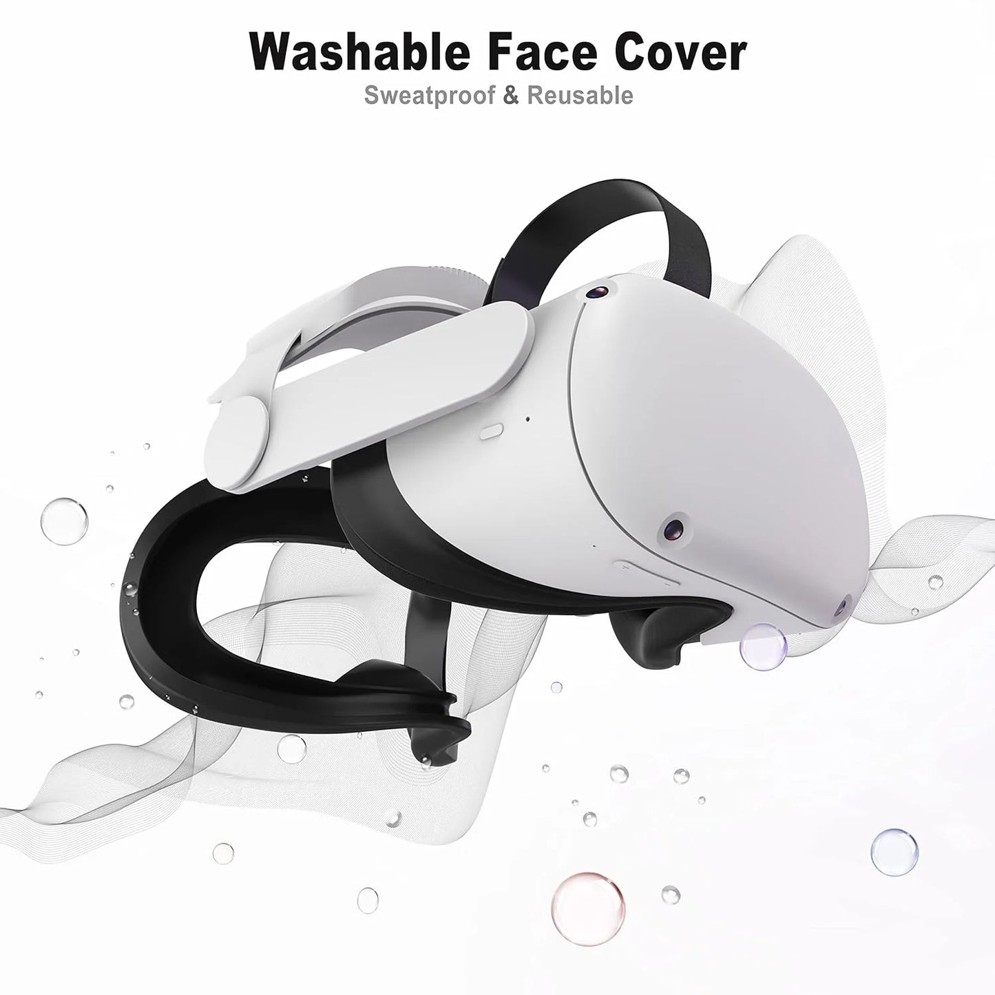 Face Pad Cover with Lens Protectors for Oculus Quest 2 – Washable Silicone VR Accessory for Meta Quest 2