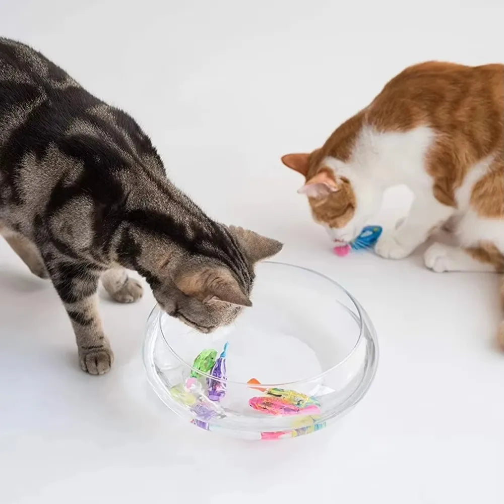 LED Interactive Cat Toy Robot Fish – Glowing Electric Swimming Motion Toy to Stimulate Kitten Hunting Instincts & Playful Exercise