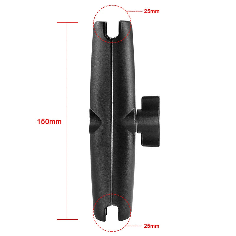 1" Ball Head Adapter Mount for Motorcycle Handlebar – Rearview Mirror Bracket for DJI, GoPro & Insta360 Cameras