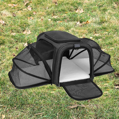 Foldable Pet Carrier Bag – Breathable Mesh Travel Bag for Small Dogs & Cats with Expandable Design