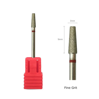 HYTOOS 3mm Tapered Cuticle Nail Drill Bit - Titanium Russian Diamond Nail Bits for Dead Skin Cleaning & Nail Care Accessories