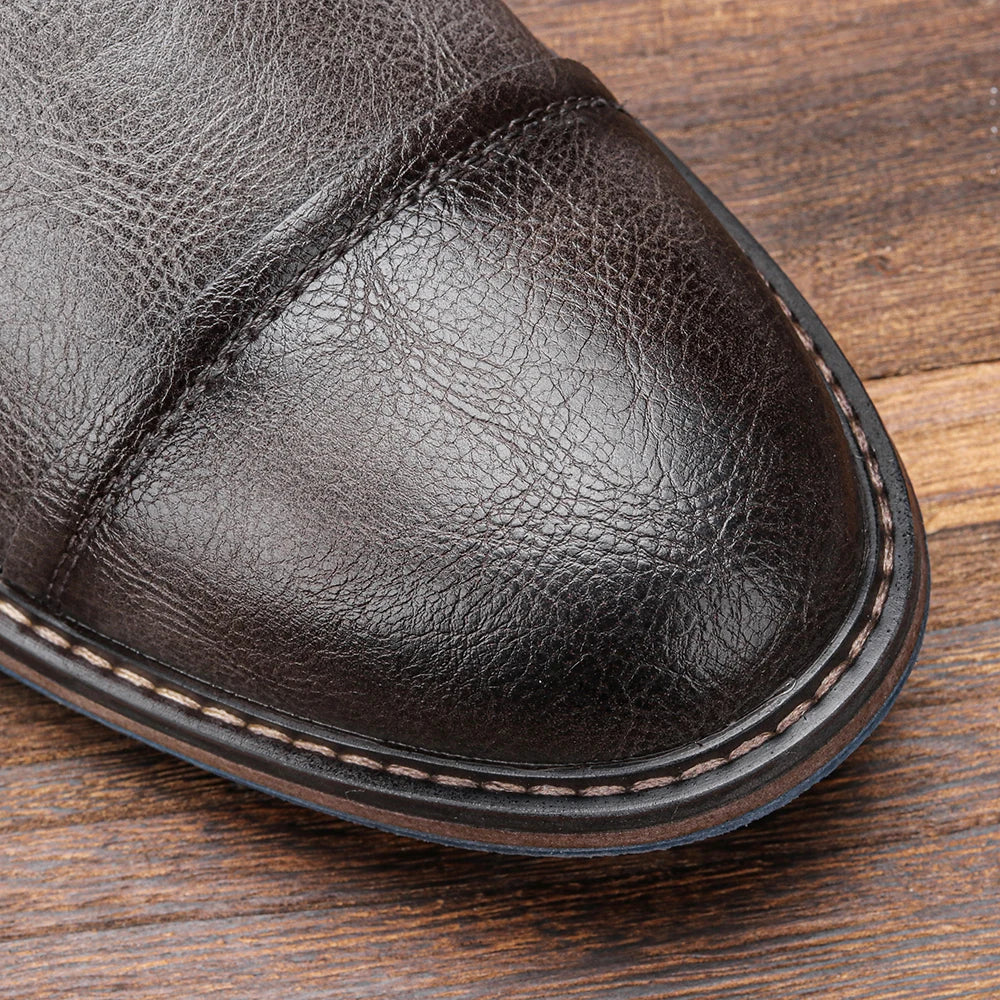 Men's Leather Ankle Boots – Brand Boot Size 7-13, Model #AL605
