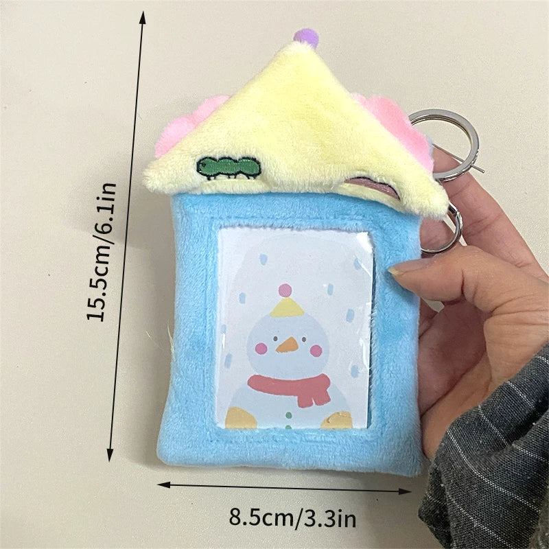 Cute Plush Photo Card Holder - Kpop Idol Bus Card Protector & Picture Album Case