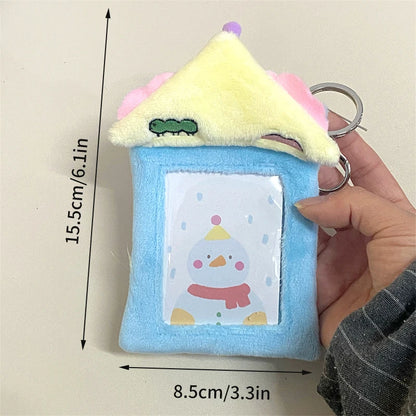 Cute Plush Photo Card Holder - Kpop Idol Bus Card Protector & Picture Album Case