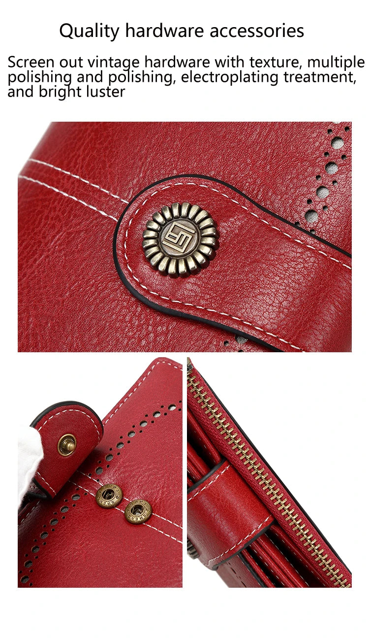 Fashionable Women’s Retro Short Wallet – PU Leather Multifunctional Handbag with Large Capacity, Multi-Card Slot & Coin Pocket