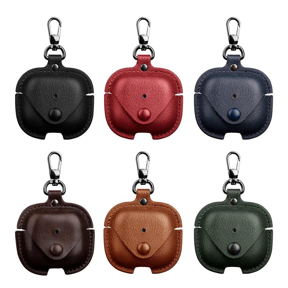Leather Business Case for AirPods 4 – Luxury PU Headphone Cover with Hook