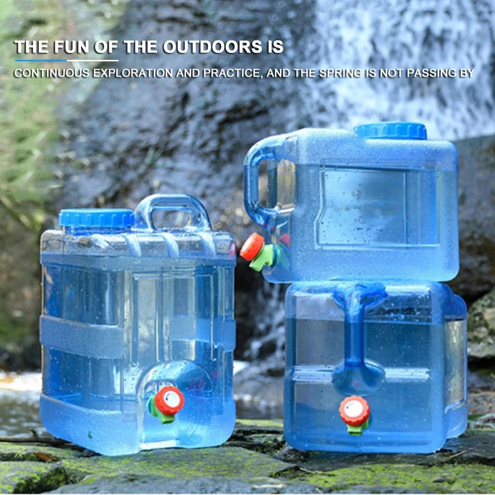 10/15L Food-Grade Water Storage Tank — Durable Car & Camping Container with Faucet and Cover