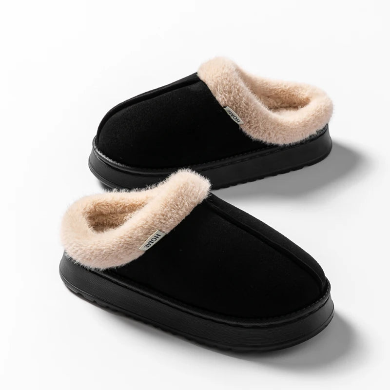 Fashion Women’s Fluffy Slippers – Warm Anti-Slip EVA Indoor Shoes with Thick Sole for Autumn & Winter