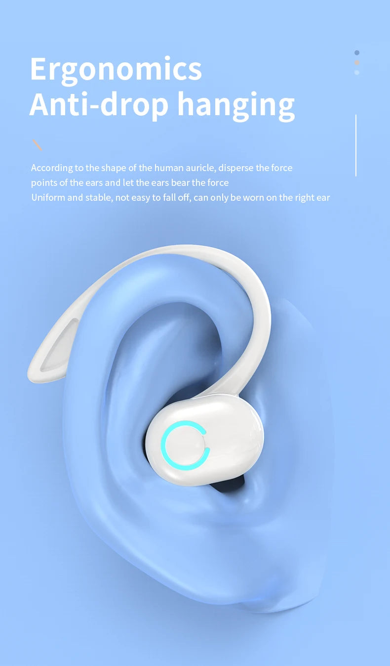 Wireless Bluetooth Earphones – HiFi Bass Ear-Hook Earbuds with HD Mic, Noise Cancelling, Waterproof Sports Gaming Headset