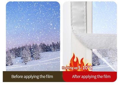 Winter Insulated Window Curtains – Thick Transparent Plastic, Windproof & Cold-Proof Sealing Screens