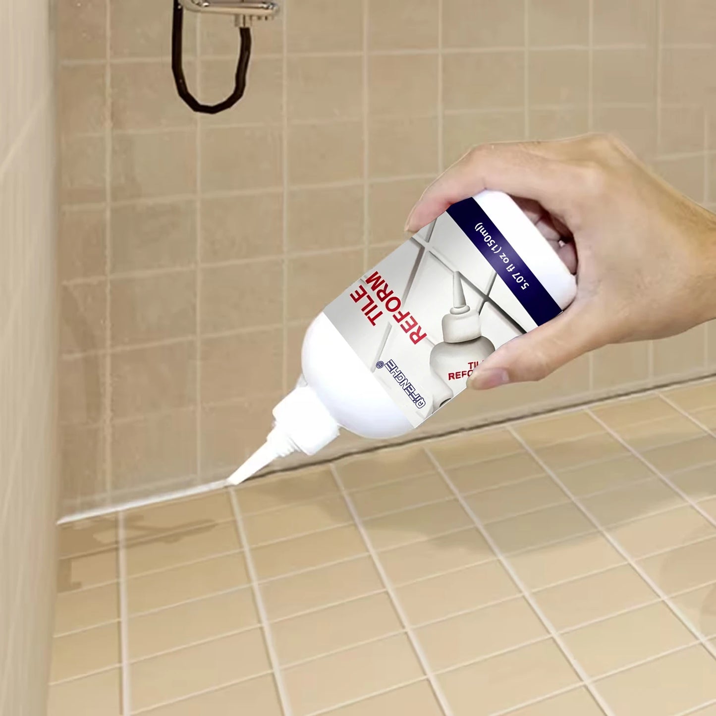 Tile Grout Repair Pen - Waterproof Mildew-Resistant Seam Refinisher for Bathroom, Kitchen, Floors & Walls