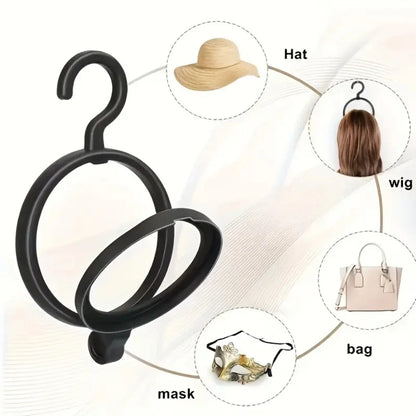 5pcs Foldable Hanging Wig Stand – Round Multi-Function Portable Stand for Wigs and Hats