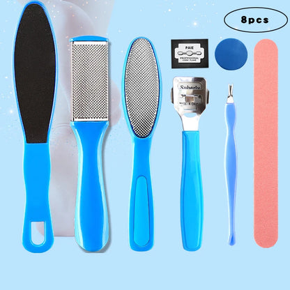 8 Piece Foot Exfoliating File Set - Octopus Fish Eye Heel Scraper for Callus Removal, Cracked Heel and Sole Care