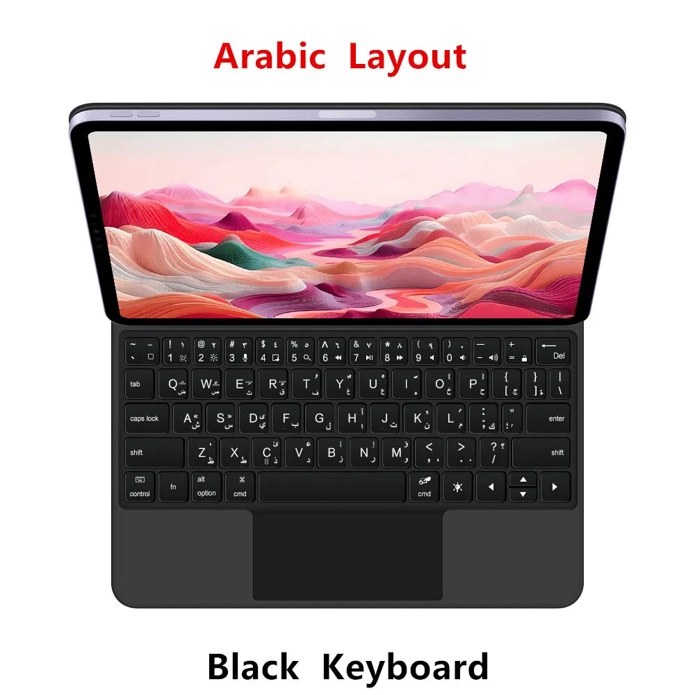 Backlit Magic Keyboard Case for iPad Pro 11/13" (2024 M4) & iPad Air M2 – Smart Folio Cover