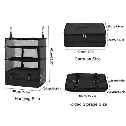 Travel Hanging Luggage Organizer | Large Capacity Foldable Clothes Storage & Garment Bag