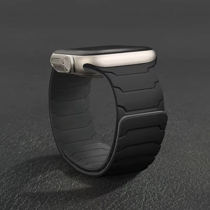 Silicone Magnetic Strap for Apple Watch - Adjustable Band for 49mm/46mm/45mm/44mm/42mm/41mm/40mm Series Ultra, SE & More