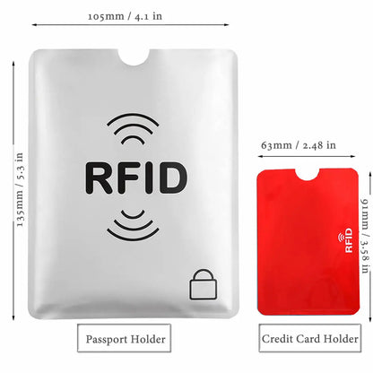 10PCS RFID Card Protector Sleeves - Anti Scan NFC Blocking Aluminum Foil Credit Card Holder
