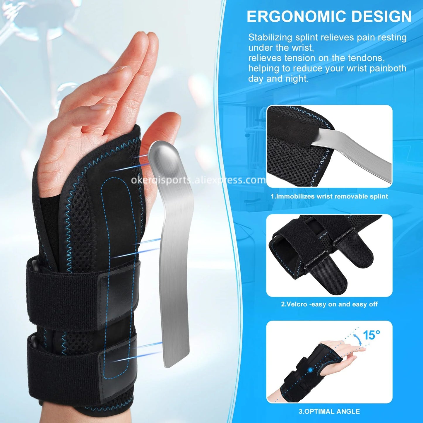 Adjustable Wrist Support Brace – Sport Wristband for Left & Right Hand, Fitness, Weightlifting & Pain Relief