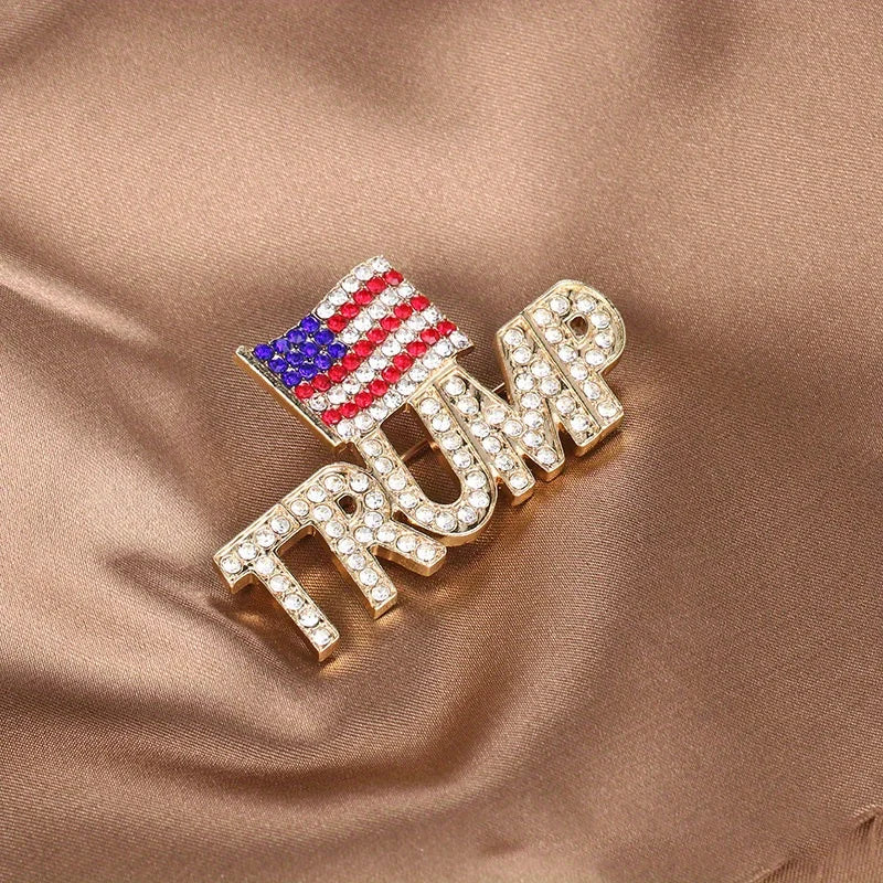 Hot Selling Trump America Flag Brooch – High-Quality Patriotic Pin Badge