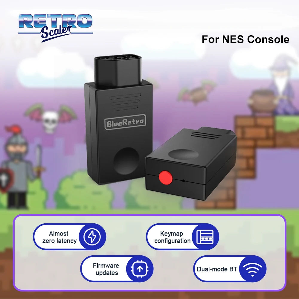 RetroScaler BlueRetro NES Wireless Adapter – Connect NES Console to PS3, PS4, Switch & 8BitDo/Ipega9076 Controllers