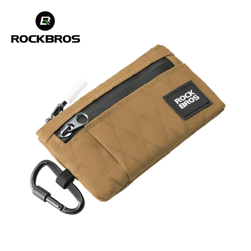 ROCKBROS Portable Wallet Card Bag – Ultra-Light, Stylish Sports Mini Credit Card Holder with Hang Lock, Compact Storage