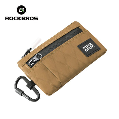 ROCKBROS Portable Wallet Card Bag – Ultra-Light, Stylish Sports Mini Credit Card Holder with Hang Lock, Compact Storage